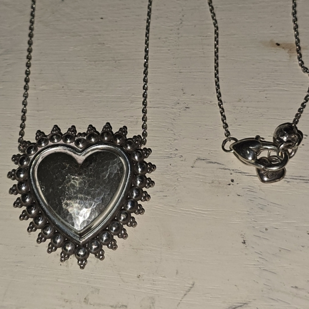 Brighton Telluride Heart Silver Plated Boho Western Pendant Necklace - Picture 11 of 11
